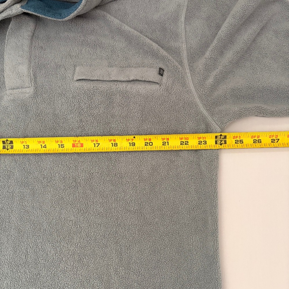 Free Fly Pullover Mens 2XL Blue Grey Bamboo Fleece Snap Mock Neck Performance - Picture 6 of 8